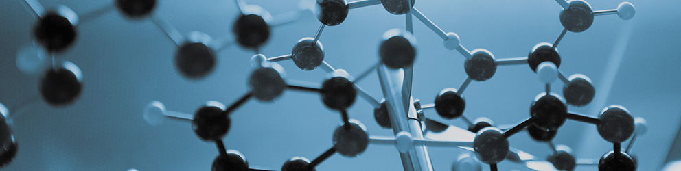 Close-up view of a molecular model with various black and white spheres connected by rods, symbolizing the precision and detail chicago lawyers bring to litigation support cases.